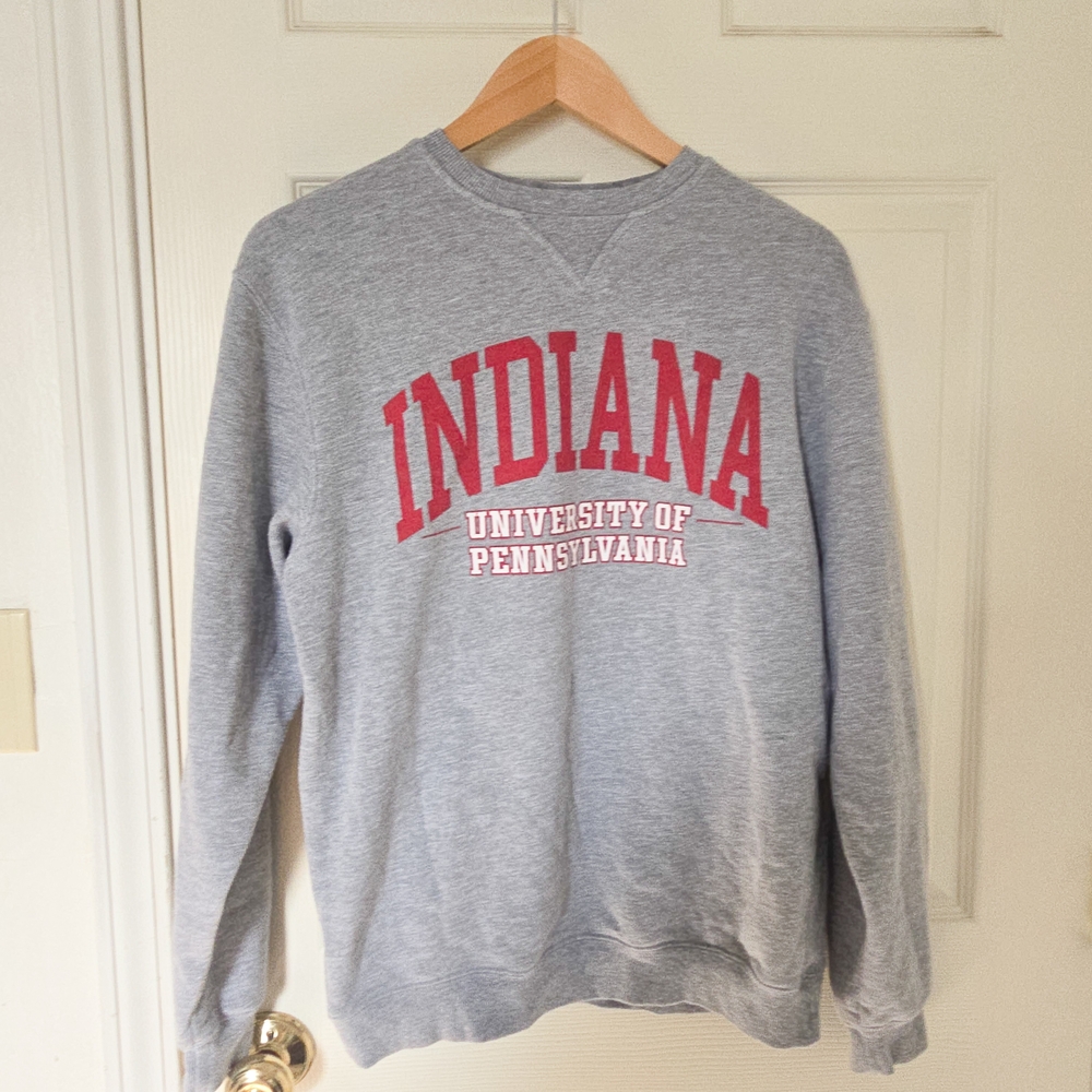 Top of the World Gray Indiana University of Pennsylvania Crewneck Sweatshirt